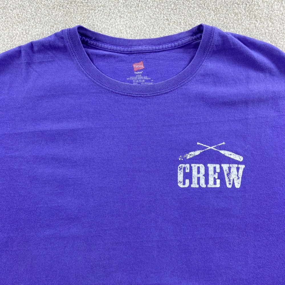 Vtg Trader Joe's Crew T-Shirt Unisex Large Purple Short Sleeve Graphic Tee